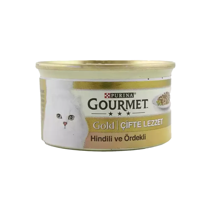 کنسرو غذای گربه با طعم بوقلمون و اردک گورمت Gourmet Gold Turkey & Duck وزن 85 گرم