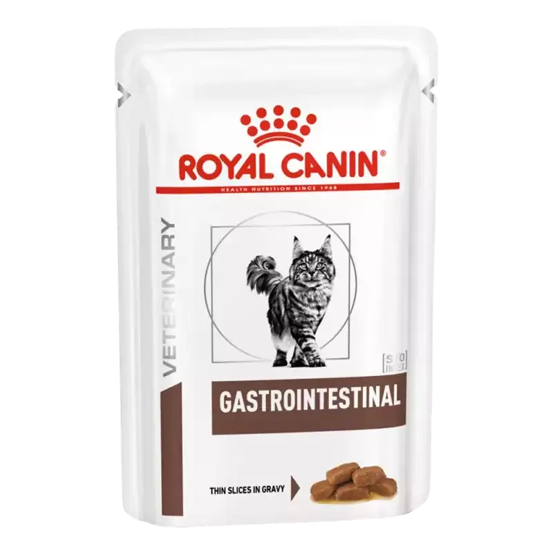 پوچ گربه رویال کنین مدل Gastrointestinal وزن ۸۵ گرم