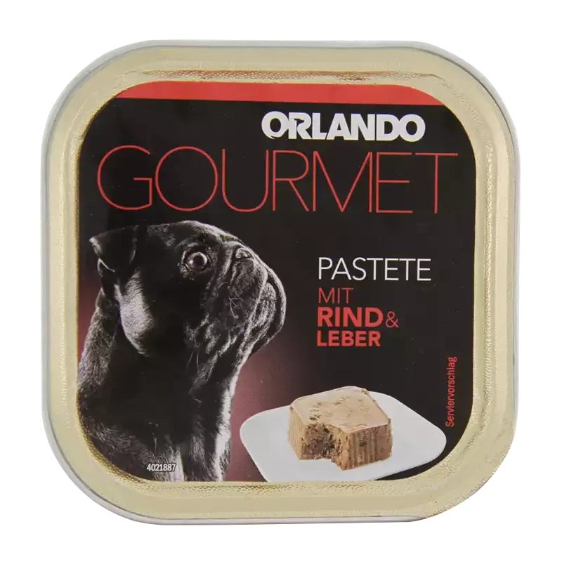 غذای کاسه ای سگ اورلاندو مدل Beef & Liver pate وزن 150 گرم