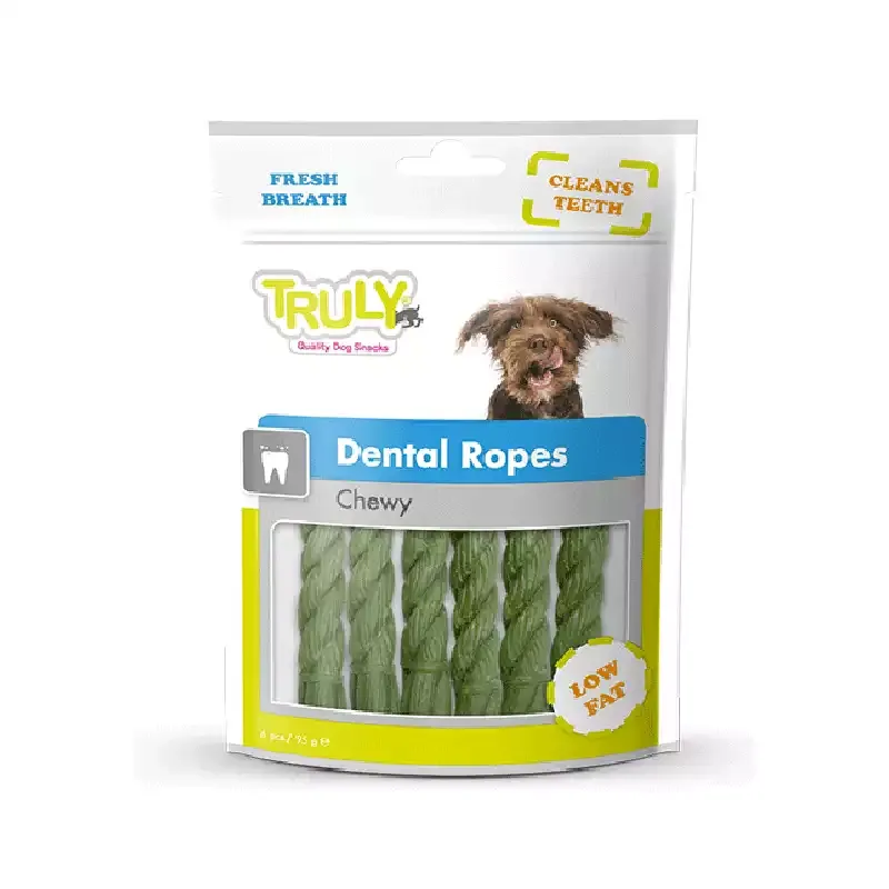 تشویقی سگ ترولی مدل دنتال جويدنی Truly Dental Ropes Chewy وزن 95 گرم