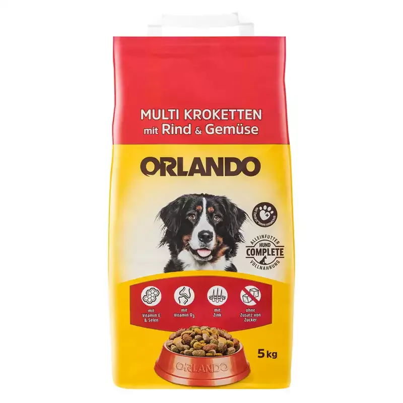 غذای خشک سگ اورلاندو با طعم گوشت گاو و سبزیجات Orlando Beef & Vegetable وزن 5 کیلوگرم