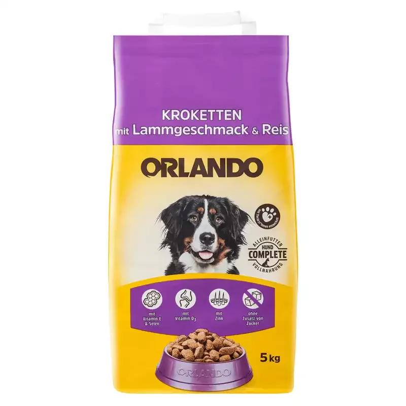 غذاي خشك سگ بالغ اورلاندو با طعم بره و برنج Orlando Lamb & Rice وزن 5 كيلوگرم