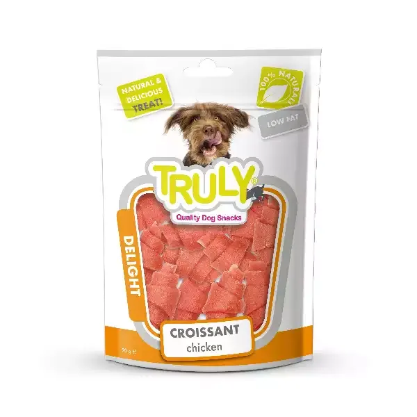 تشویقی سگ ترولی مدل کروسان مرغ Truly Chicken Croissant وزن 90 گرم