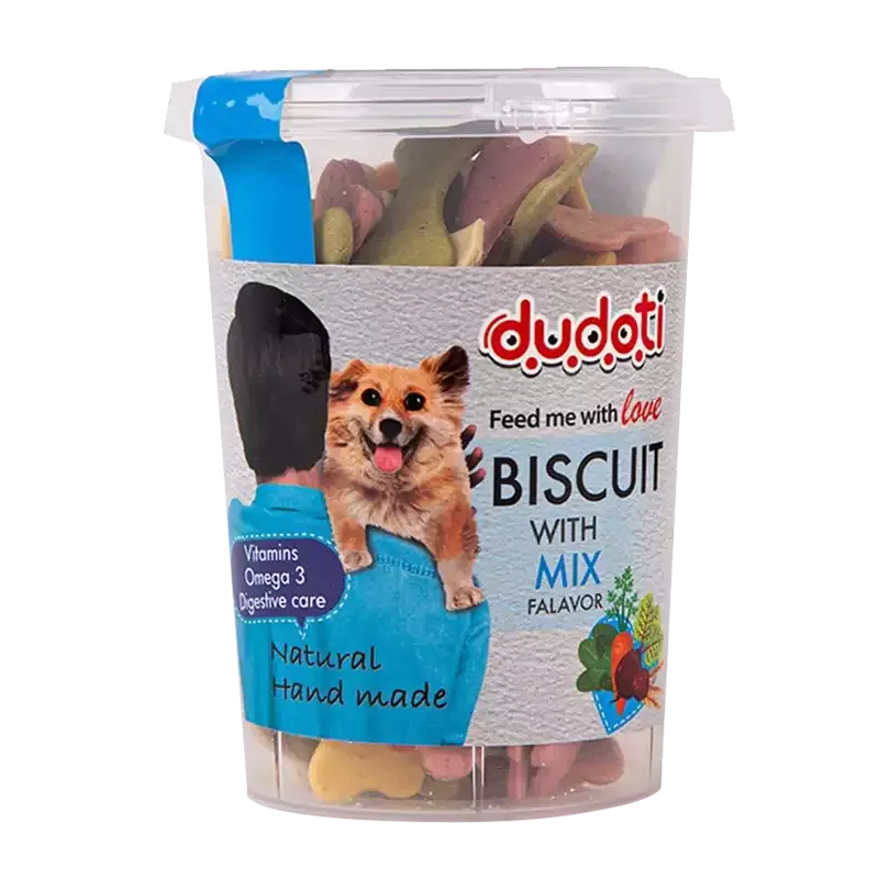 تشویقی بیسکوییت سگ دودوتی با طعم مخلوط وزن 150g
