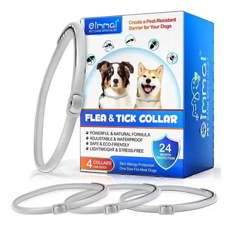 قلاده ضدکک و کنه سگ اویمال خاکستری Oimmal Grey Flea & Tick Collar For Dogs بسته 4 عددی