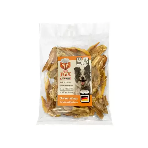 تشویقی سگ فاکس مدل Fox Chicken Wings بال مرغ وزن 100 گرم