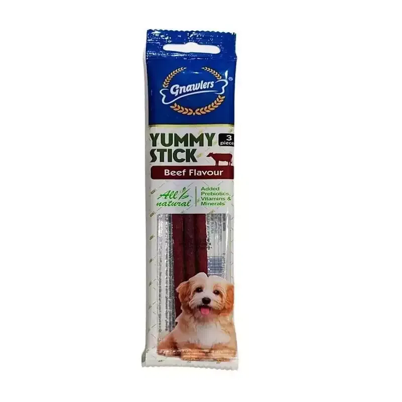 تشویقی سگ گناولز مدل اسنک نرم Gnawlers YUMMY STICK طعم گوساله وزن 30 گرم