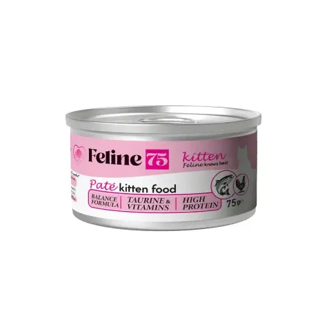 کنسرو گربه فیلاين کیتن پته Feline Kitten طعم مرغ و ماهی وزن 75 گرم