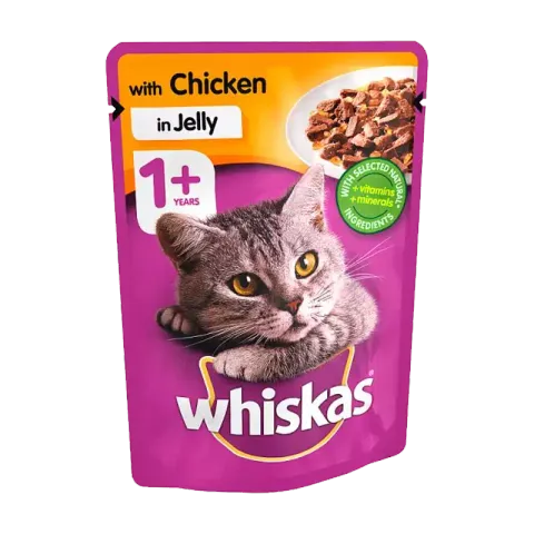 پوچ گربه ویسکاس مدل Chicken in Jelly وزن 100 گرم