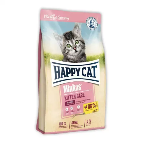 غذاي خشك بچه گربه هپي كت مدل Minkas Kitten وزن 10 كيلوگرم