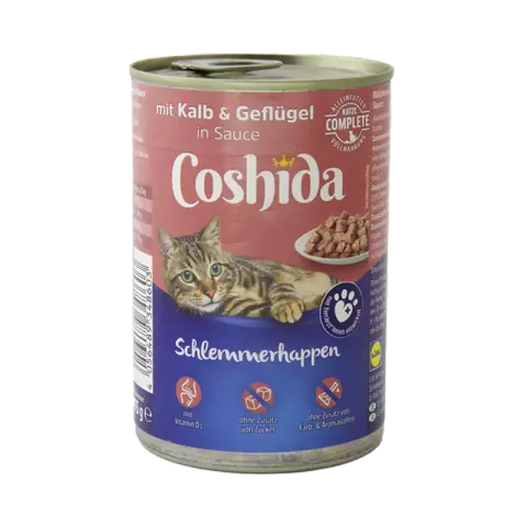 کنسرو غذای گربه کوشیدا با طعم گوشت گوساله و مرغ Coshida Veal & Poultry وزن 415 گرم
