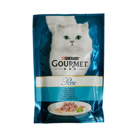 پوچ گربه گورمت با طعم ماهی تن Gourmet Perle Tuna وزن 85 گرم