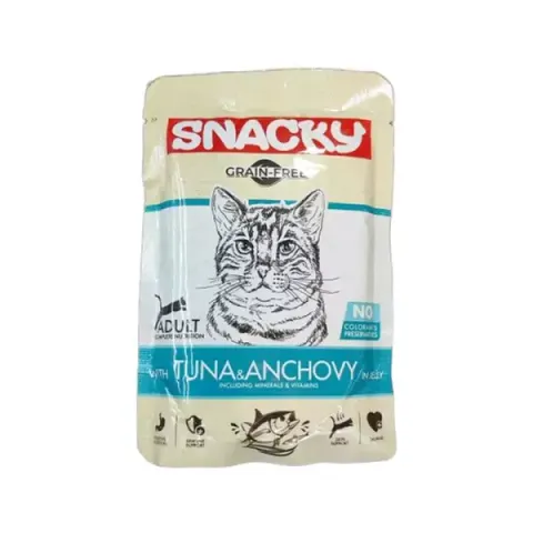 پوچ گربه اسنکی مدل Snacky Tuna In Jelly طعم ماهی تن در ژله وزن 85 گرم