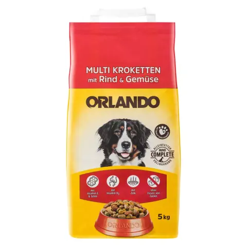 غذای خشک سگ اورلاندو با طعم گوشت گاو و سبزیجات Orlando Beef & Vegetable وزن 5 کیلوگرم