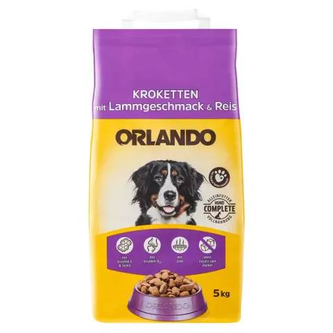 غذاي خشك سگ بالغ اورلاندو با طعم بره و برنج Orlando Lamb & Rice وزن 5 كيلوگرم