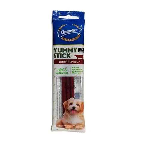 تشویقی سگ گناولز مدل اسنک نرم Gnawlers YUMMY STICK طعم گوساله وزن 30 گرم