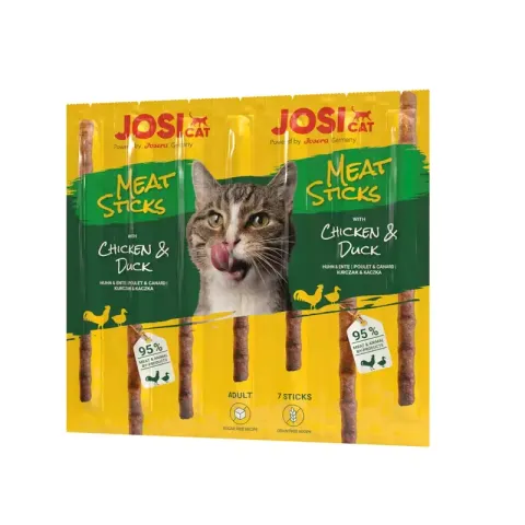 تشویقی مدادی گربه جوسرا با طعم مرغ و اردک Josicat Meat Sticks Chicken & Duck بسته 7 عددی